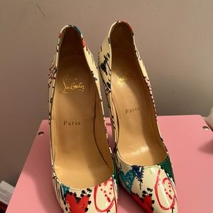Patent Loubitag So Kate 120 Pumps 36.5 White Multi